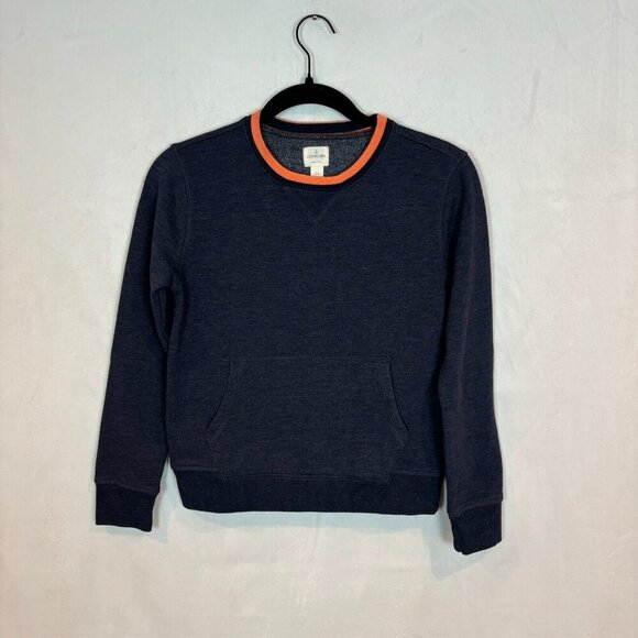 Crewcuts Other - Crewcuts Navy Blue Orange Accent Collar Boys Sweatshirt Size Large 11-12 Classic